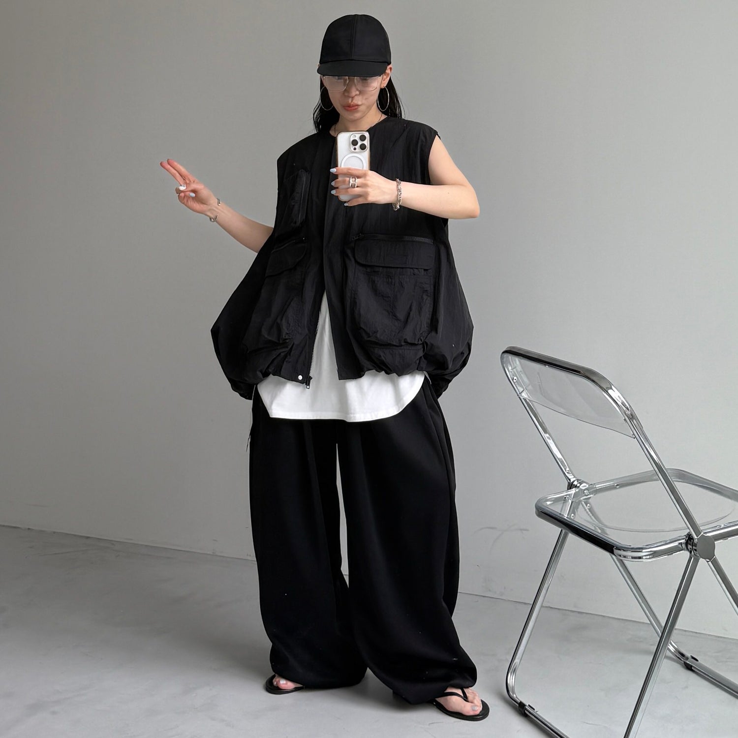 smooth nylon cap / black