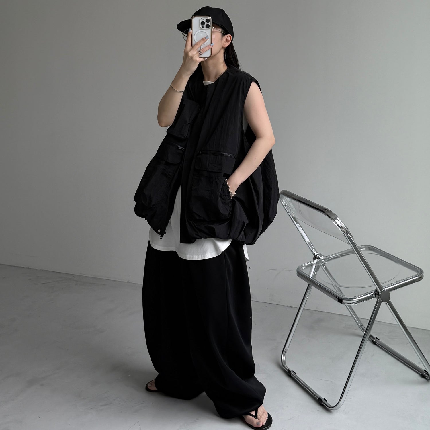 super loose sweat pants / black