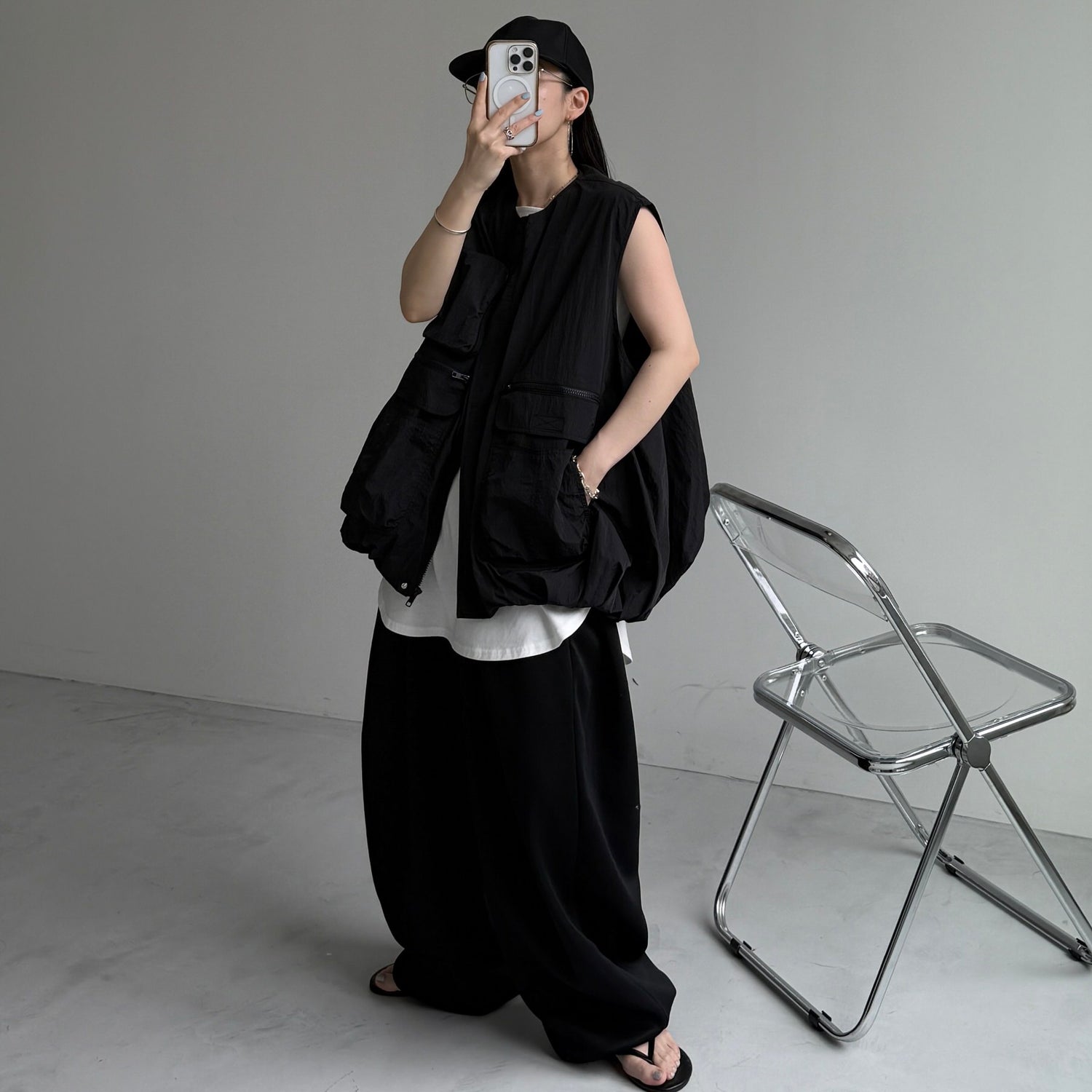 smooth nylon cap / black