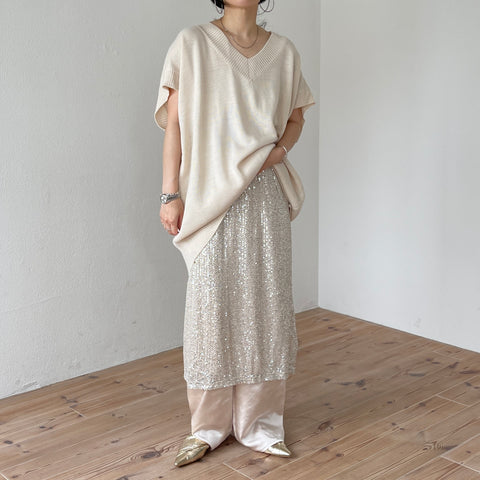 relax satin pants / cream