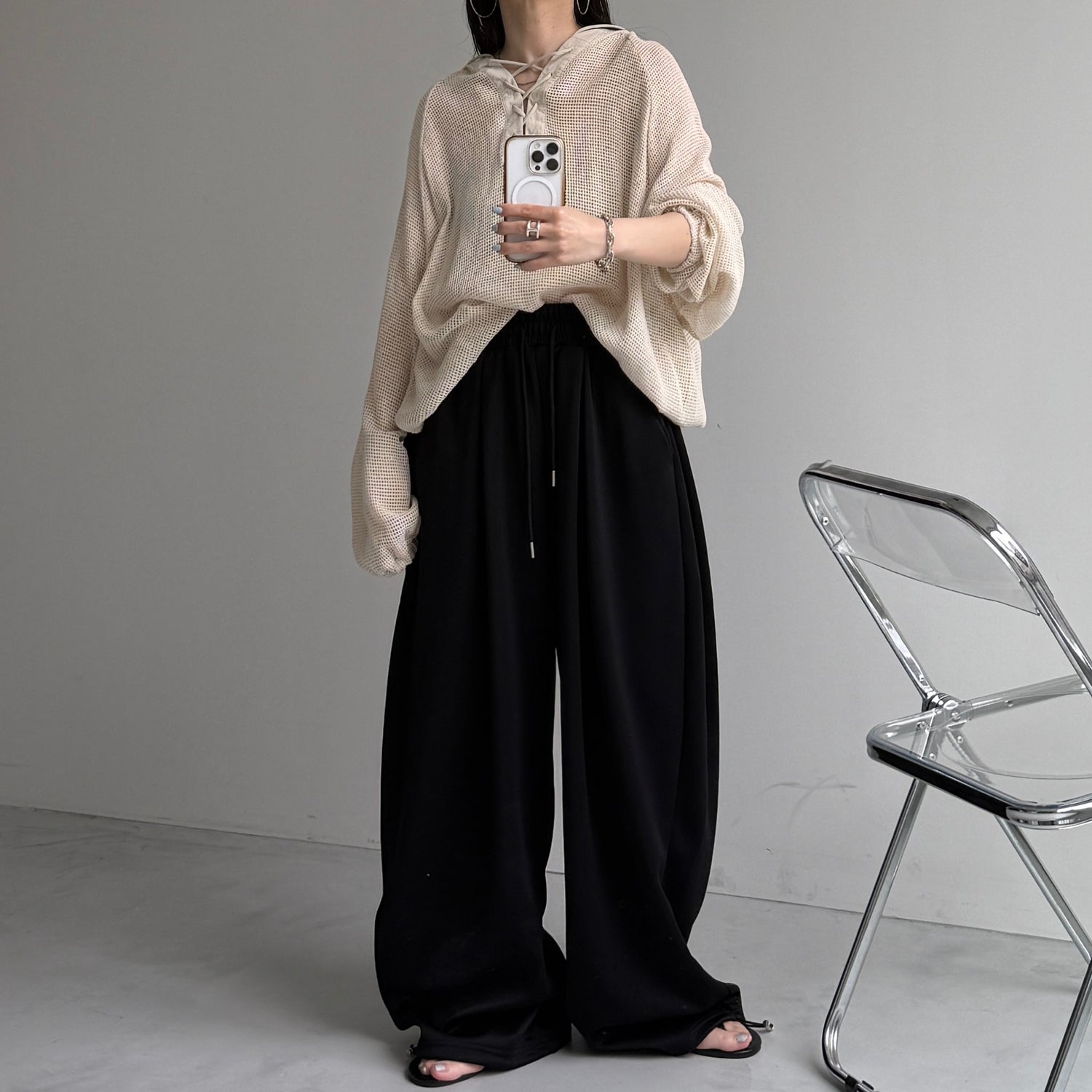 super loose sweat pants / black