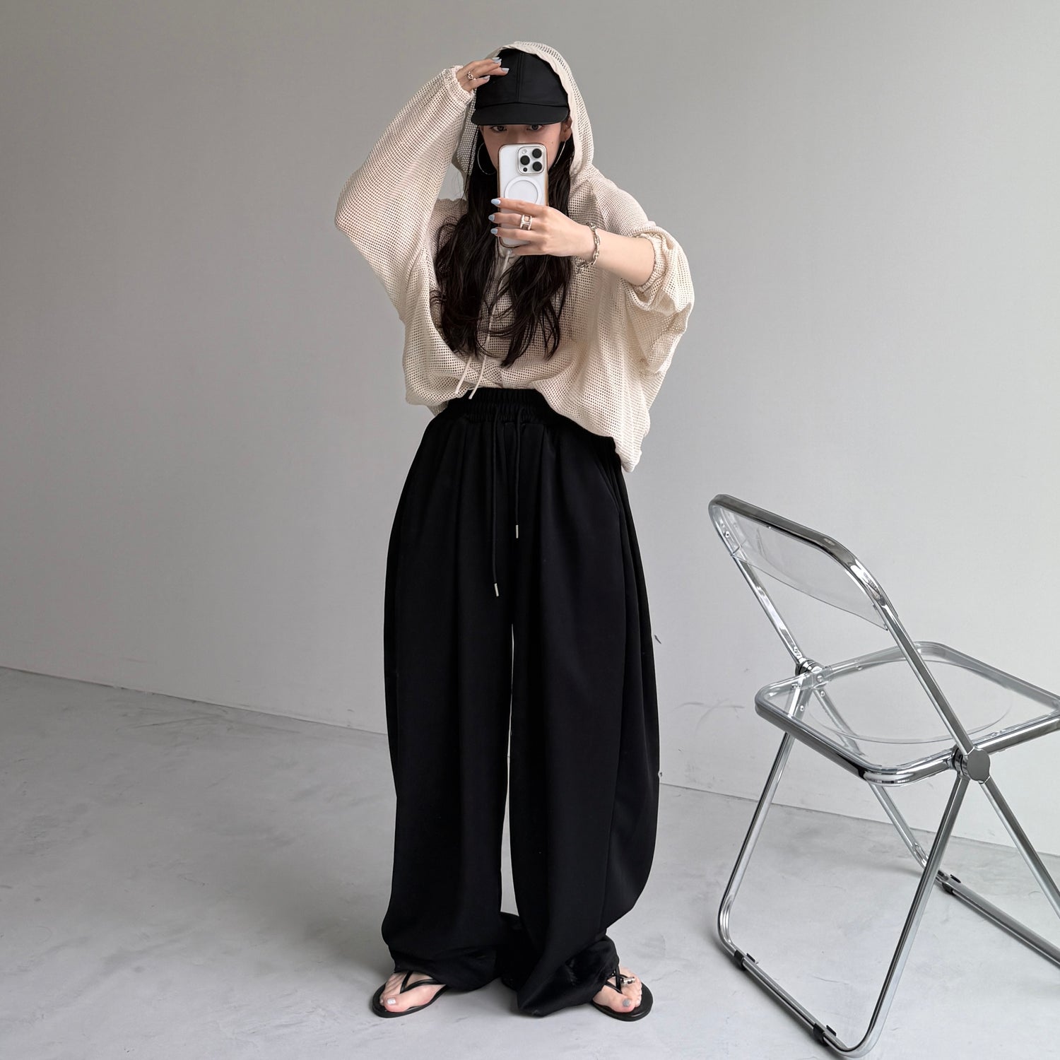 super loose sweat pants / black