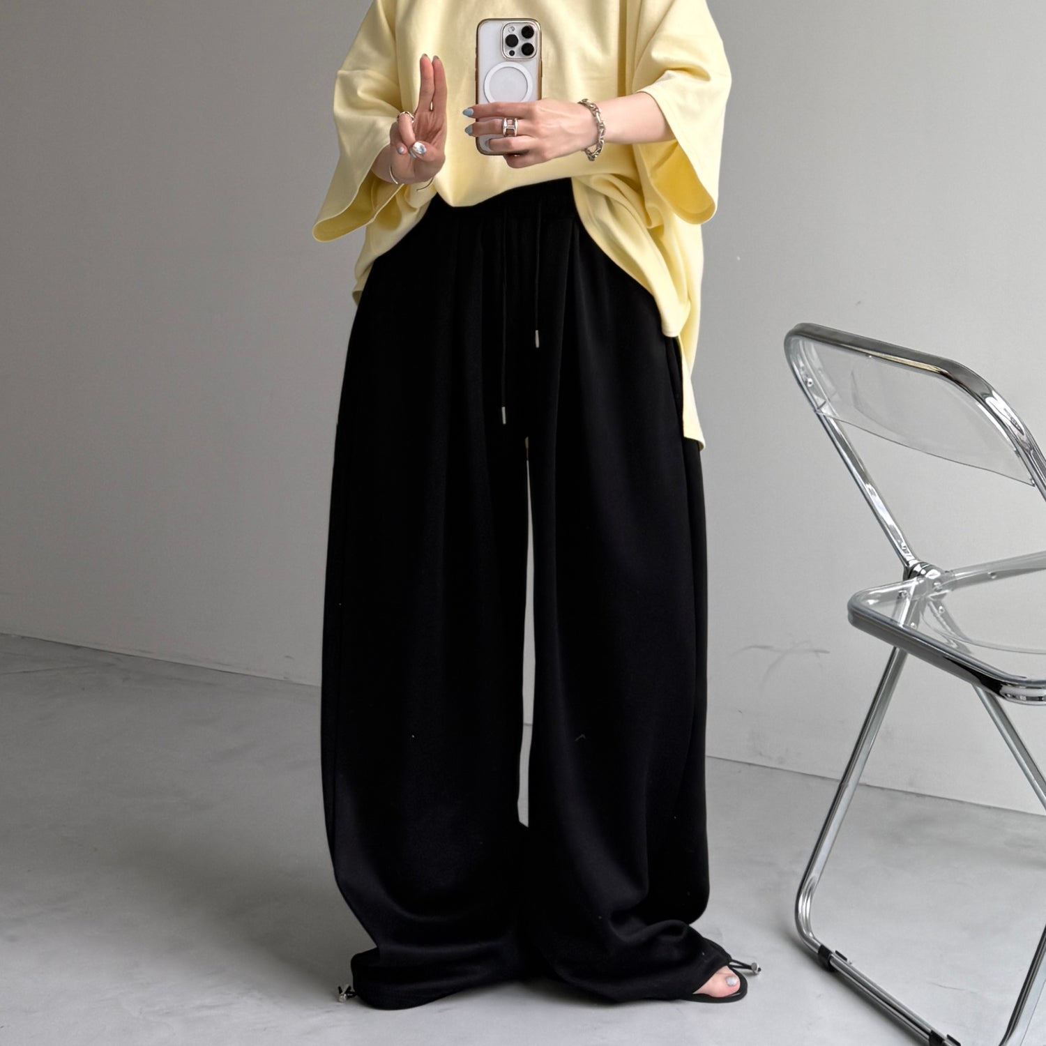 super loose sweat pants / black