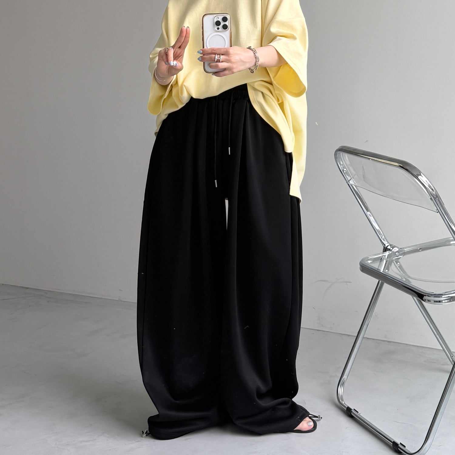 super loose sweat pants / black