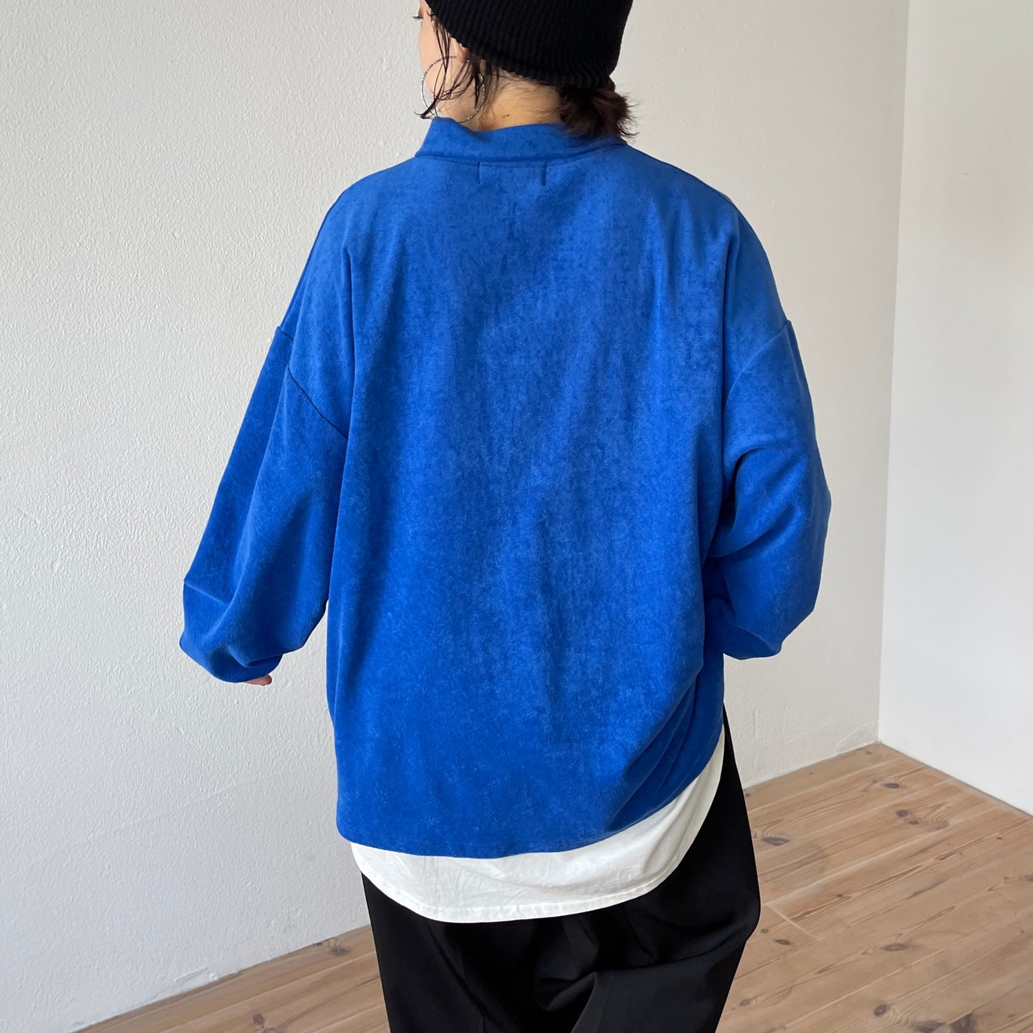 over size polo design pile tops / blue