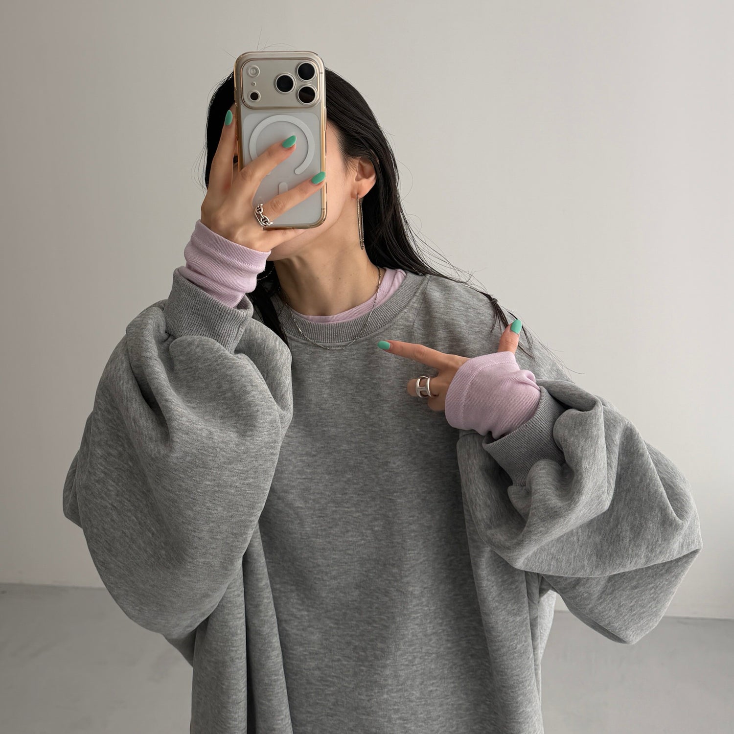 KASANE sheer tee / pink
