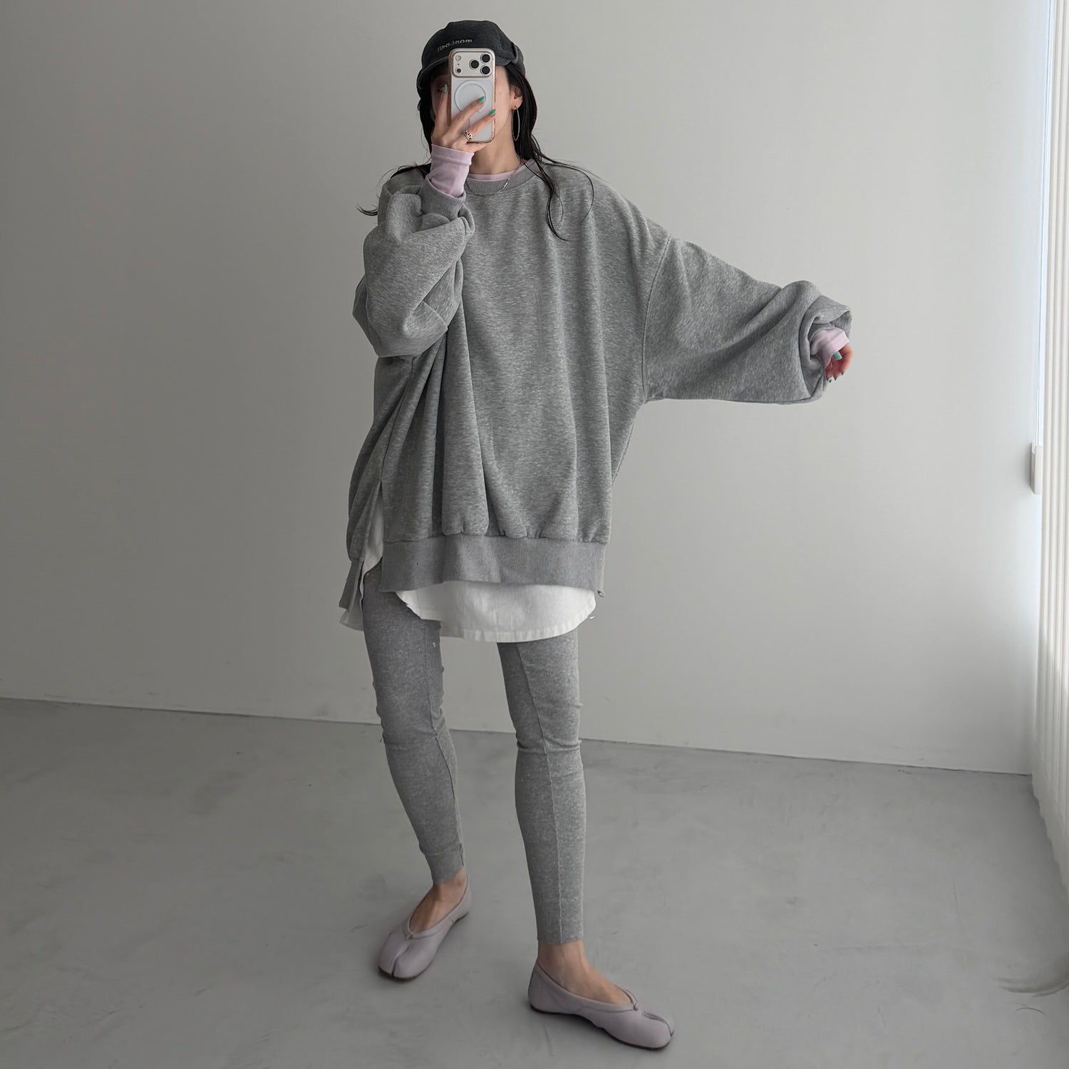 daily rib leggings / gray [size1 or size2]