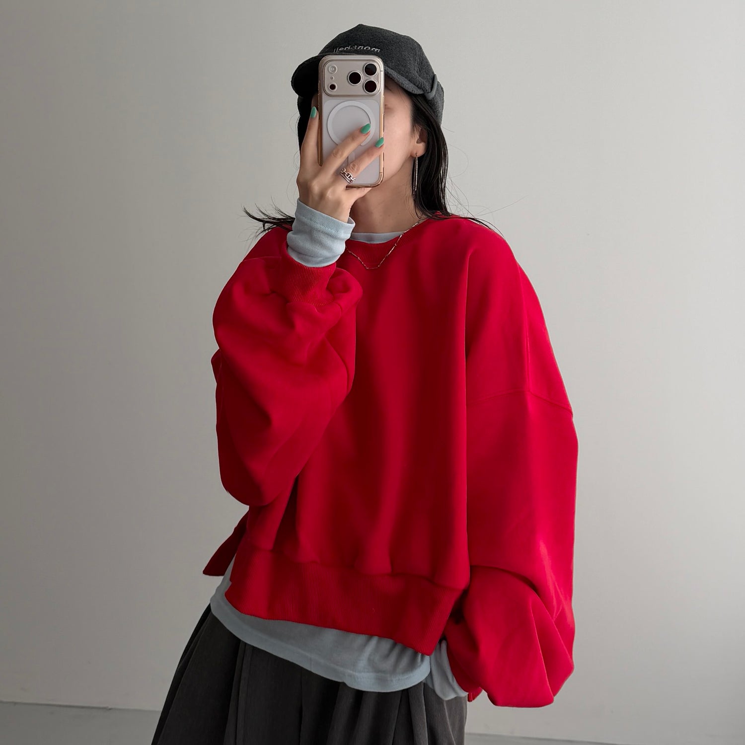 KASANE sheer tee / light blue