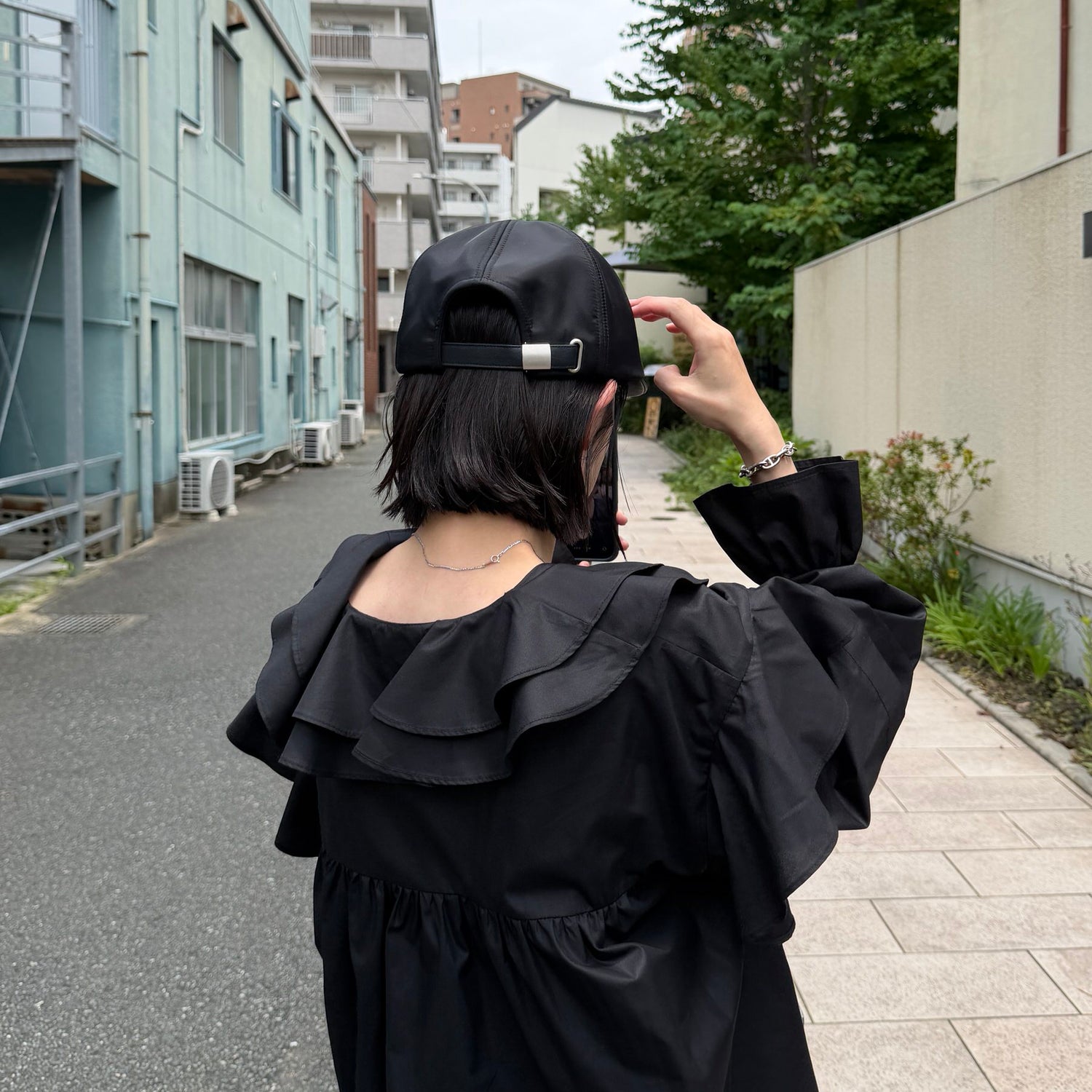 smooth nylon cap / black