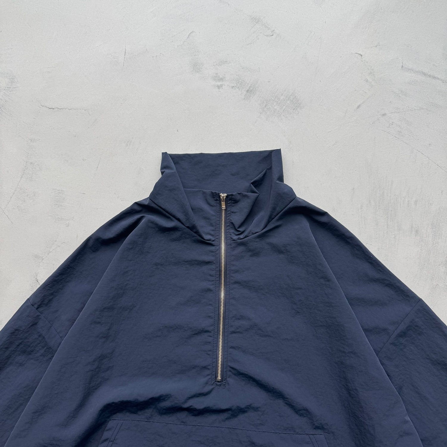 【2点SET】half zip nylon set up / navy