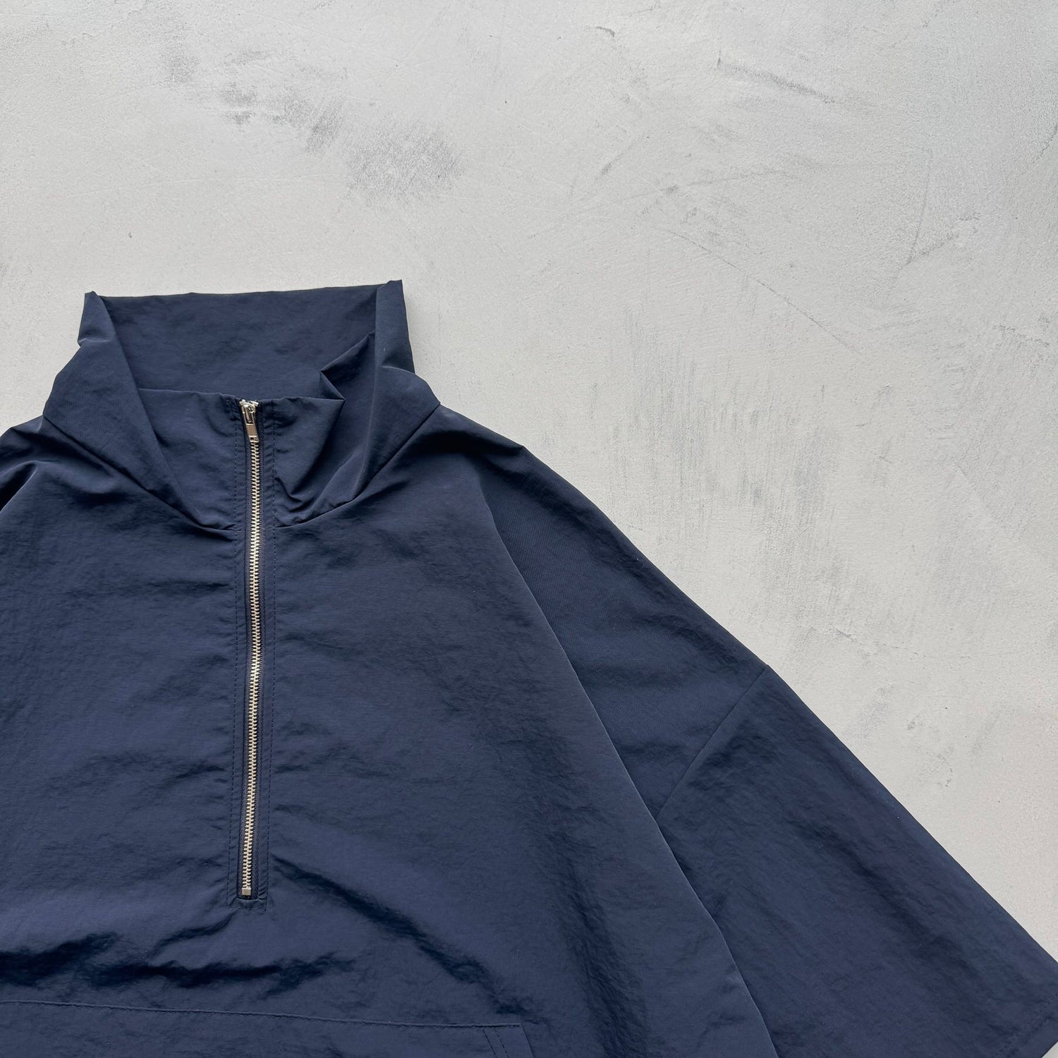 【2点SET】half zip nylon set up / navy