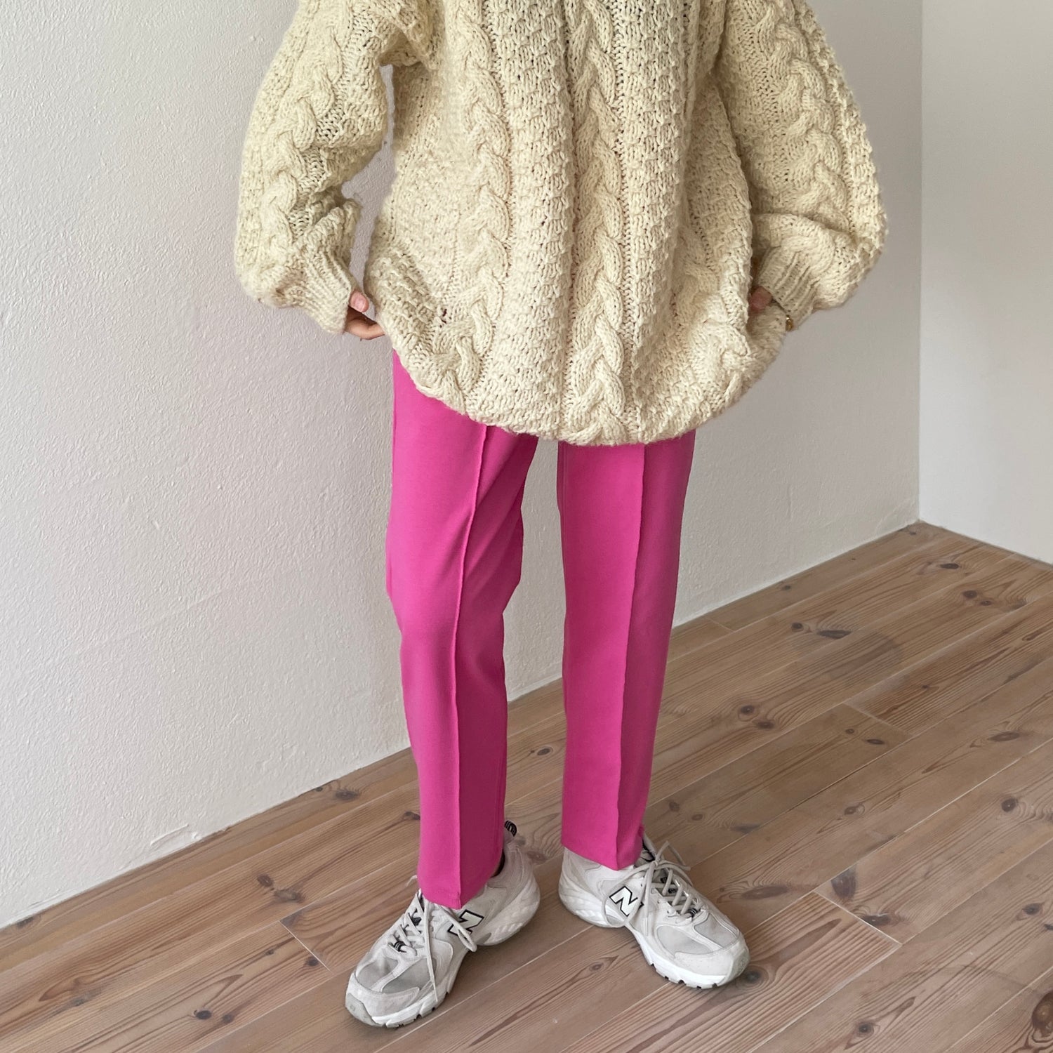 【SAMPLE】center line relax sweat pants / pink