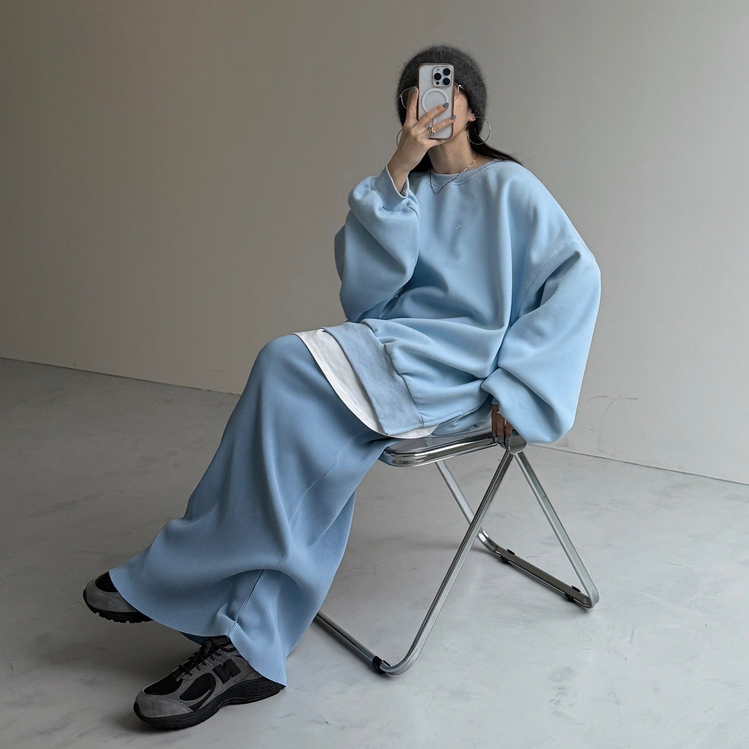 【公式サイト限定カラー】daily daily super stretch pleats skirt / blue