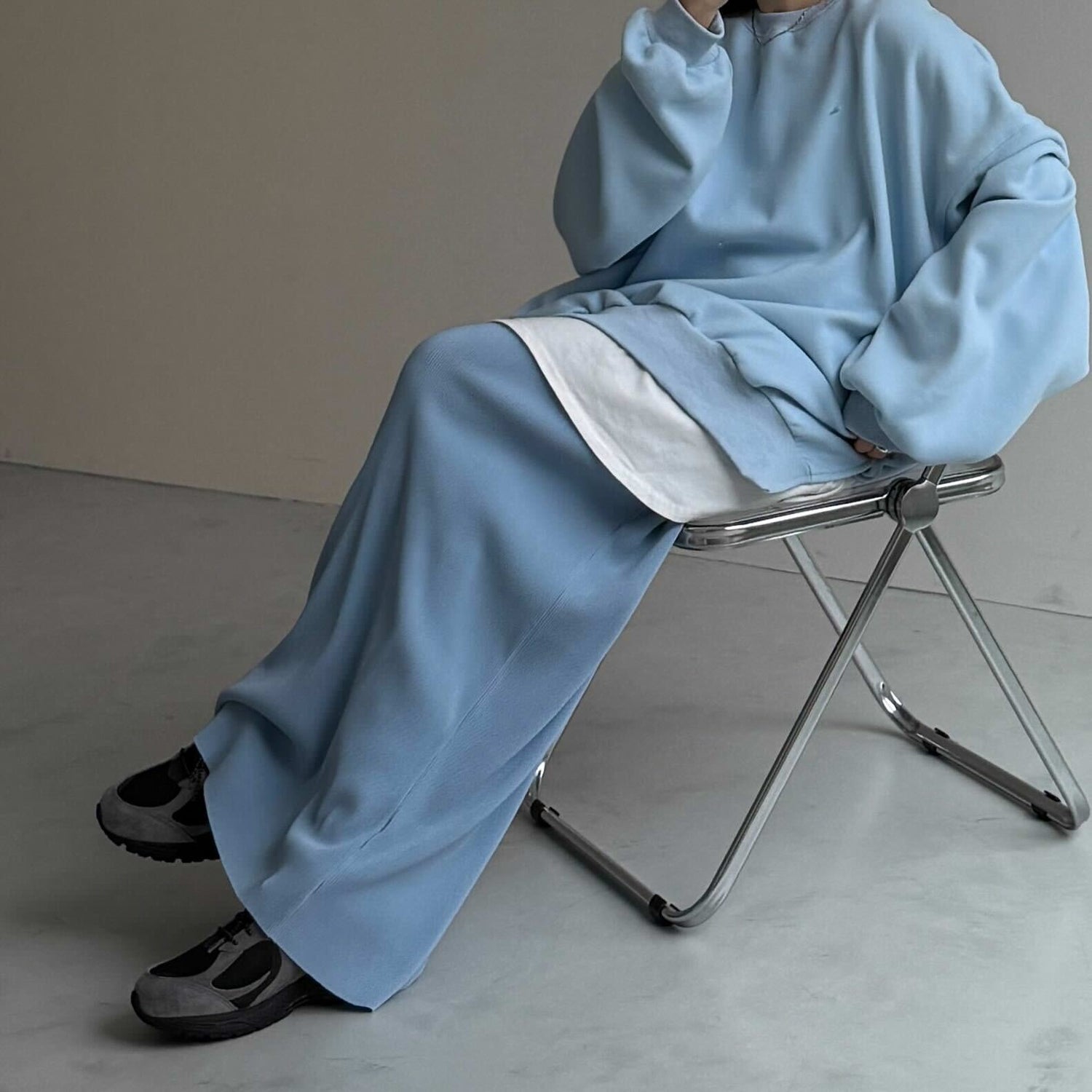 【公式サイト限定カラー】daily daily super stretch pleats skirt / blue