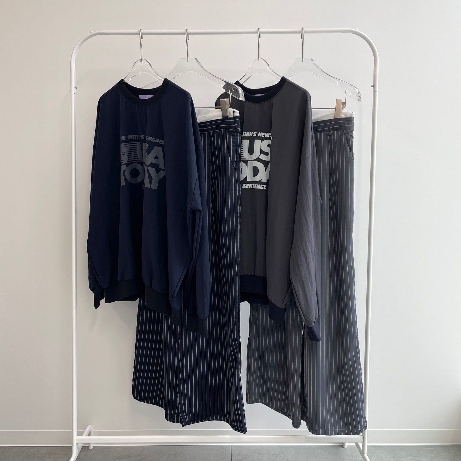 【SAMPLE】stripe pants / gray