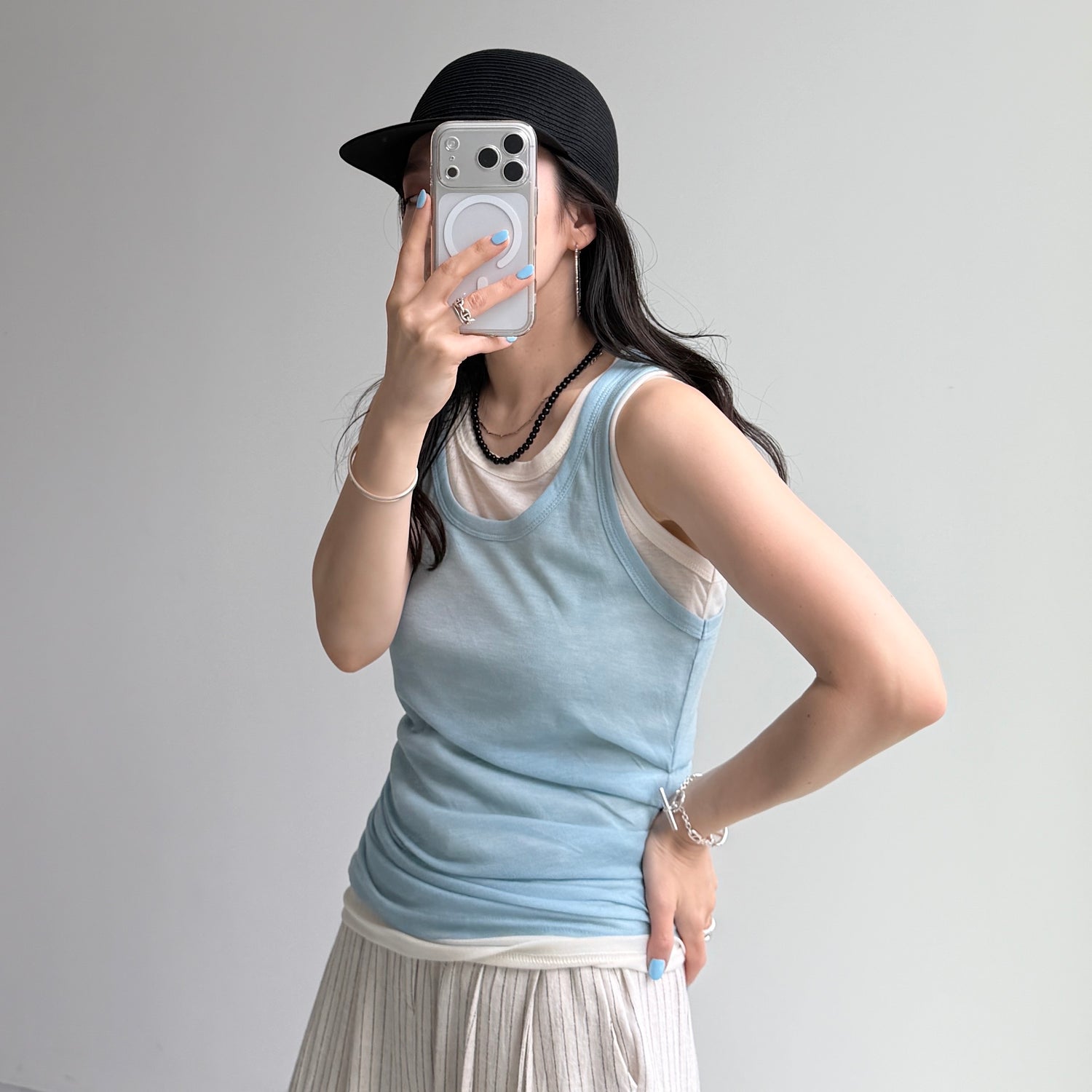 【SAMPLE】KASANE tank top / blue