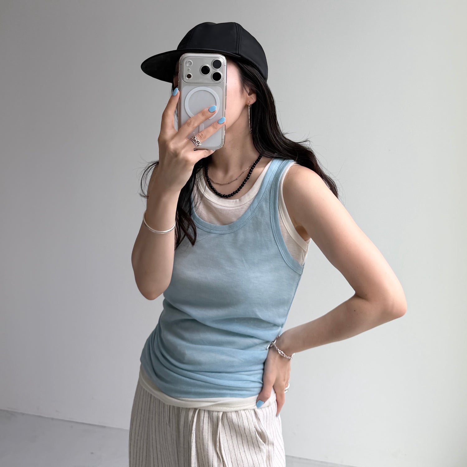 【SAMPLE】KASANE tank top / blue
