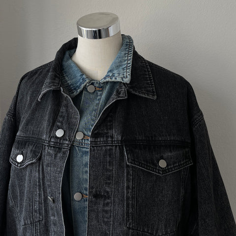 perfect silhouette buddy denim jacket / black