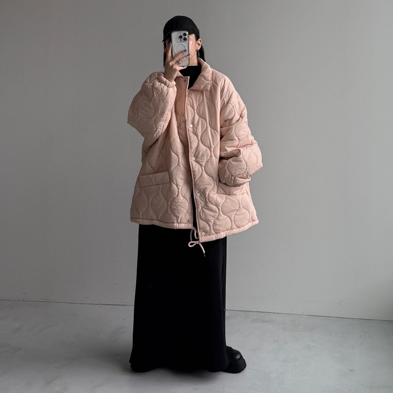 WATA AME quilting jacket / baby pink