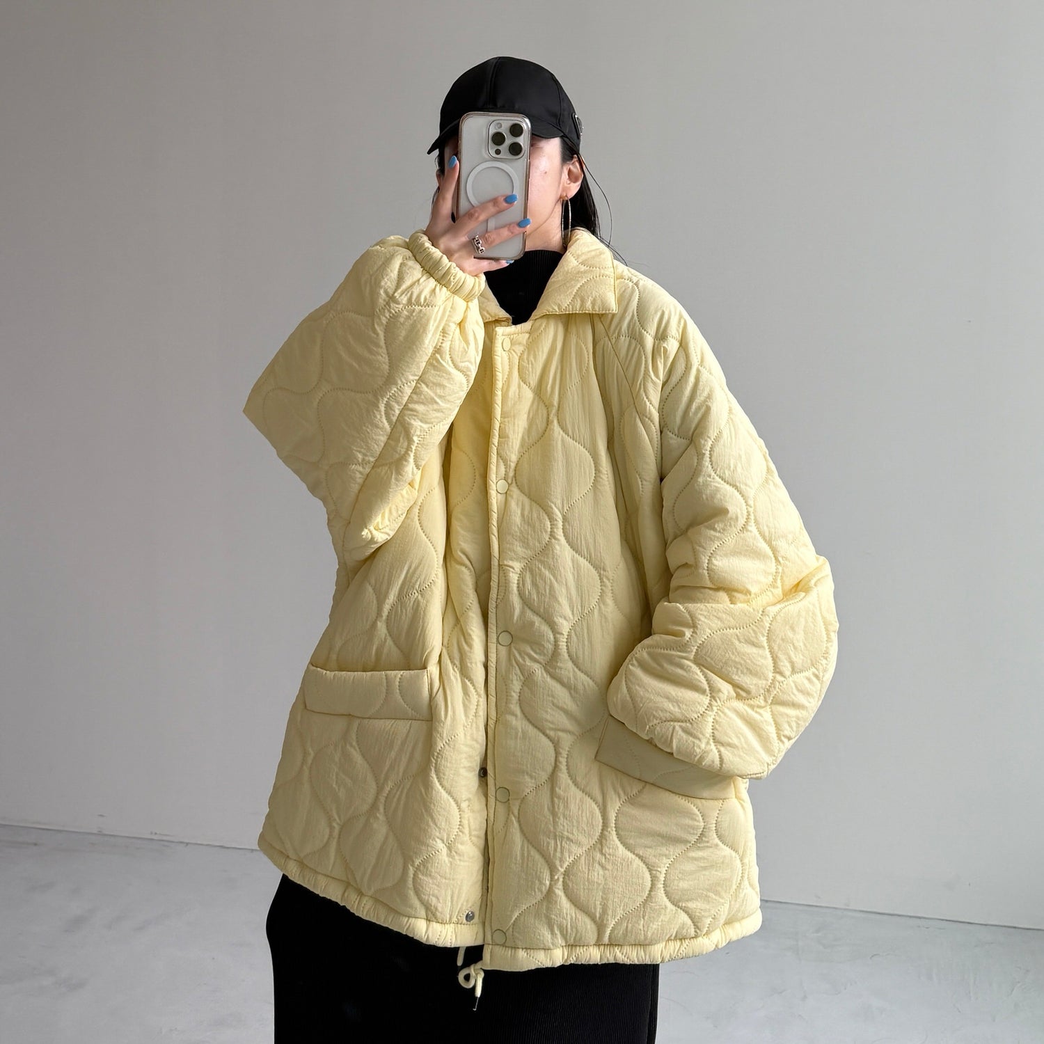 WATA AME quilting jacket / light yellow