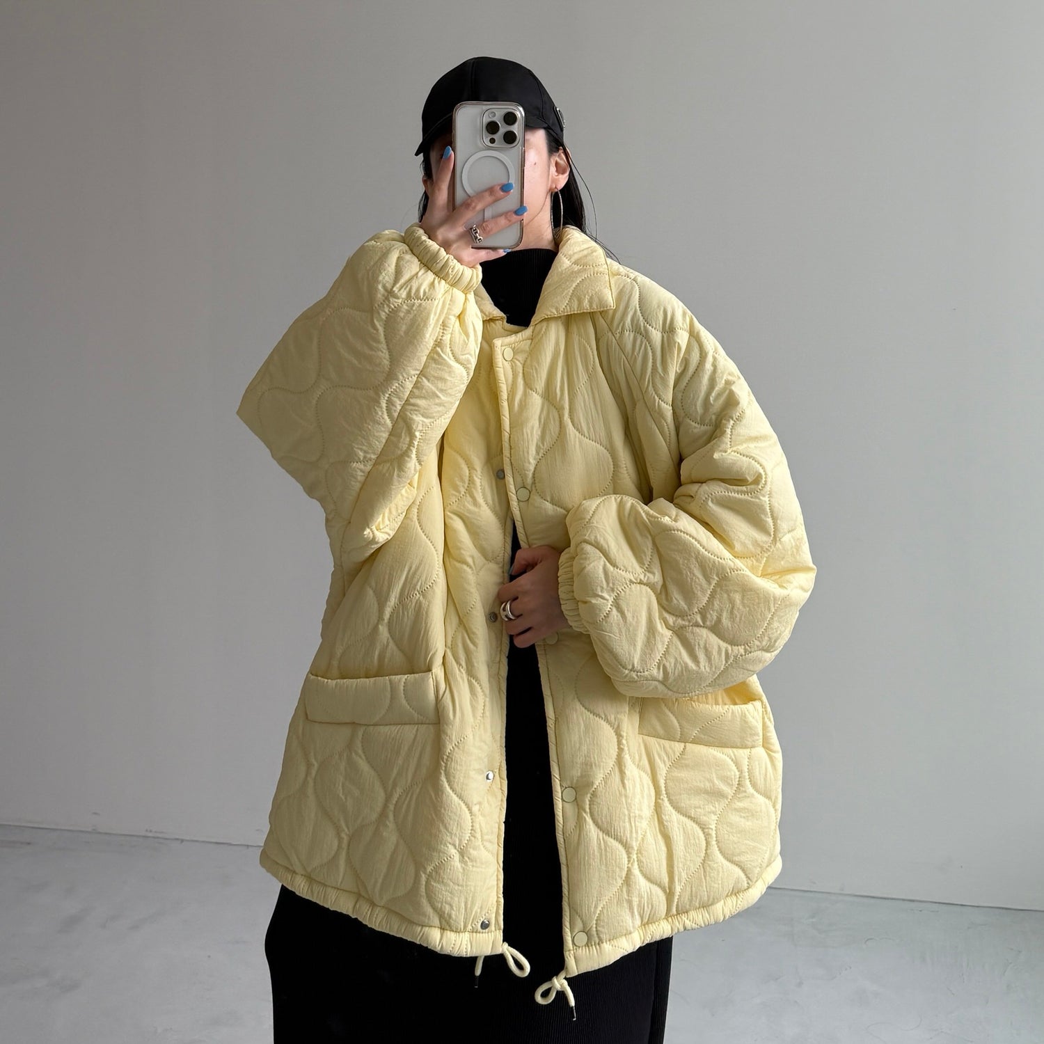 WATA AME quilting jacket / light yellow