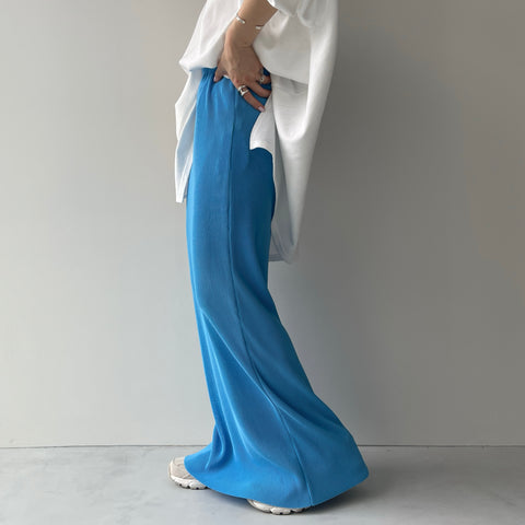 daily daily super stretch pleats skirt / blue [FREE or LONG]