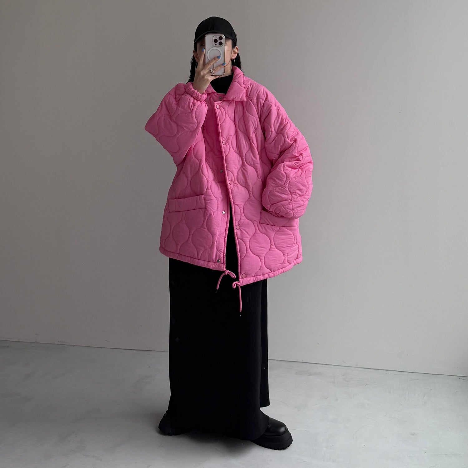 WATA AME quilting jacket / pink