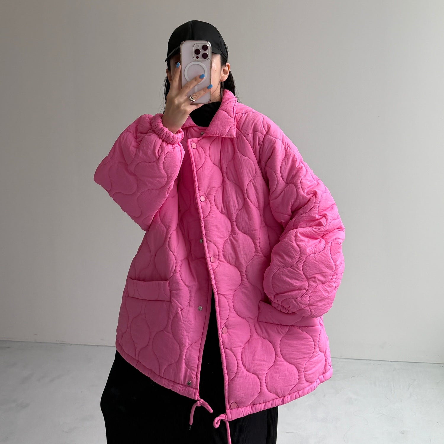 WATA AME quilting jacket / pink