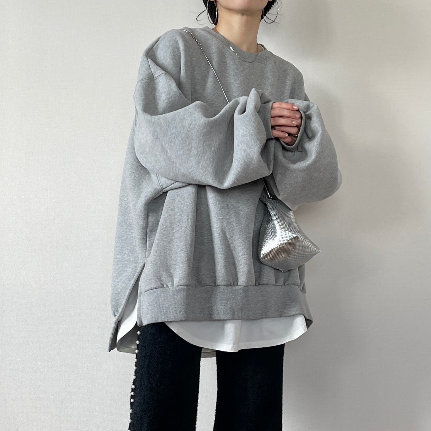 信じてるぜスウェット♡perfect silhouette super over sweat / gray