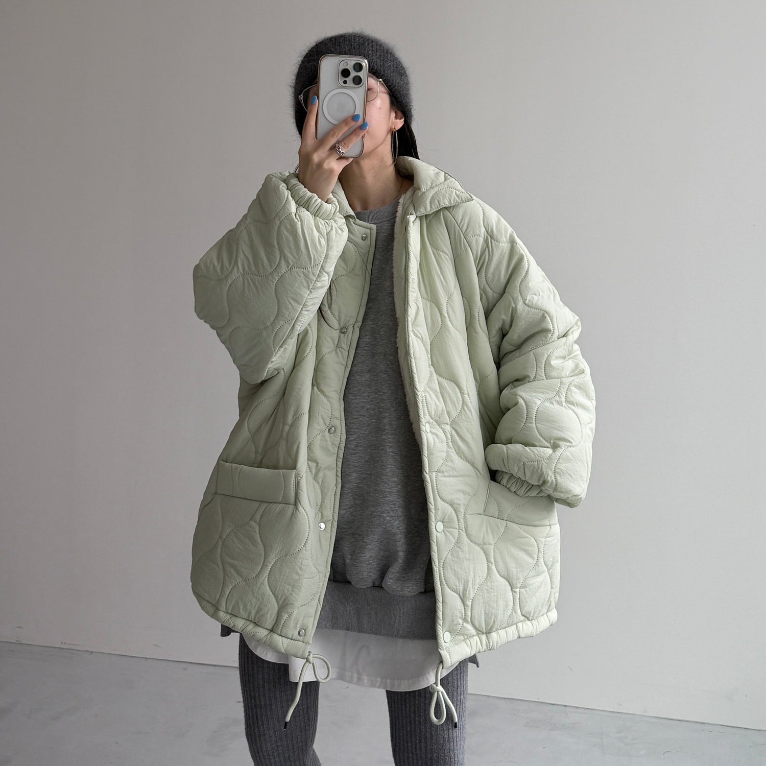 WATA AME quilting jacket / green