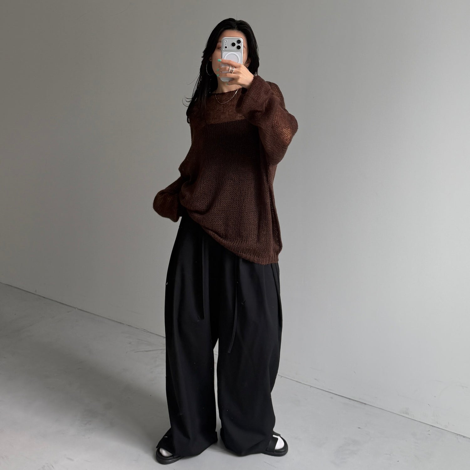 cinnamon mesh knit / brown