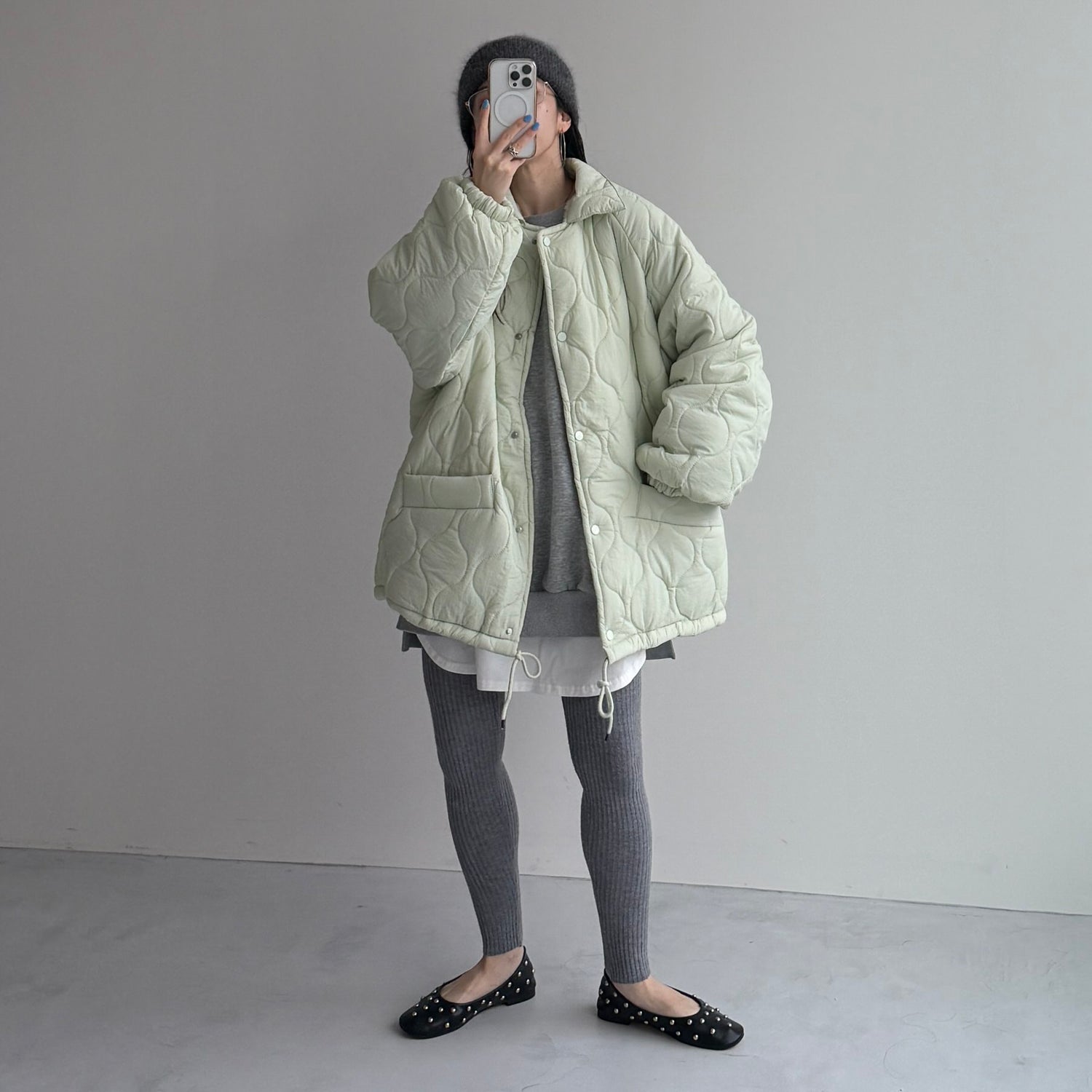 WATA AME quilting jacket / green