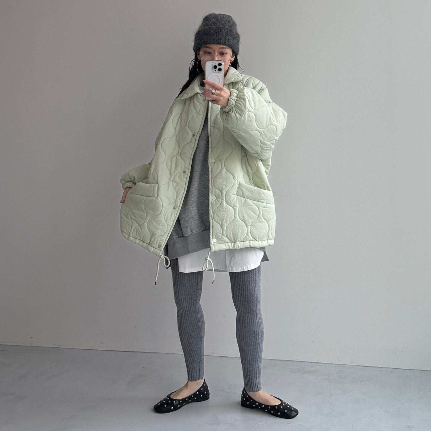 WATA AME quilting jacket / green