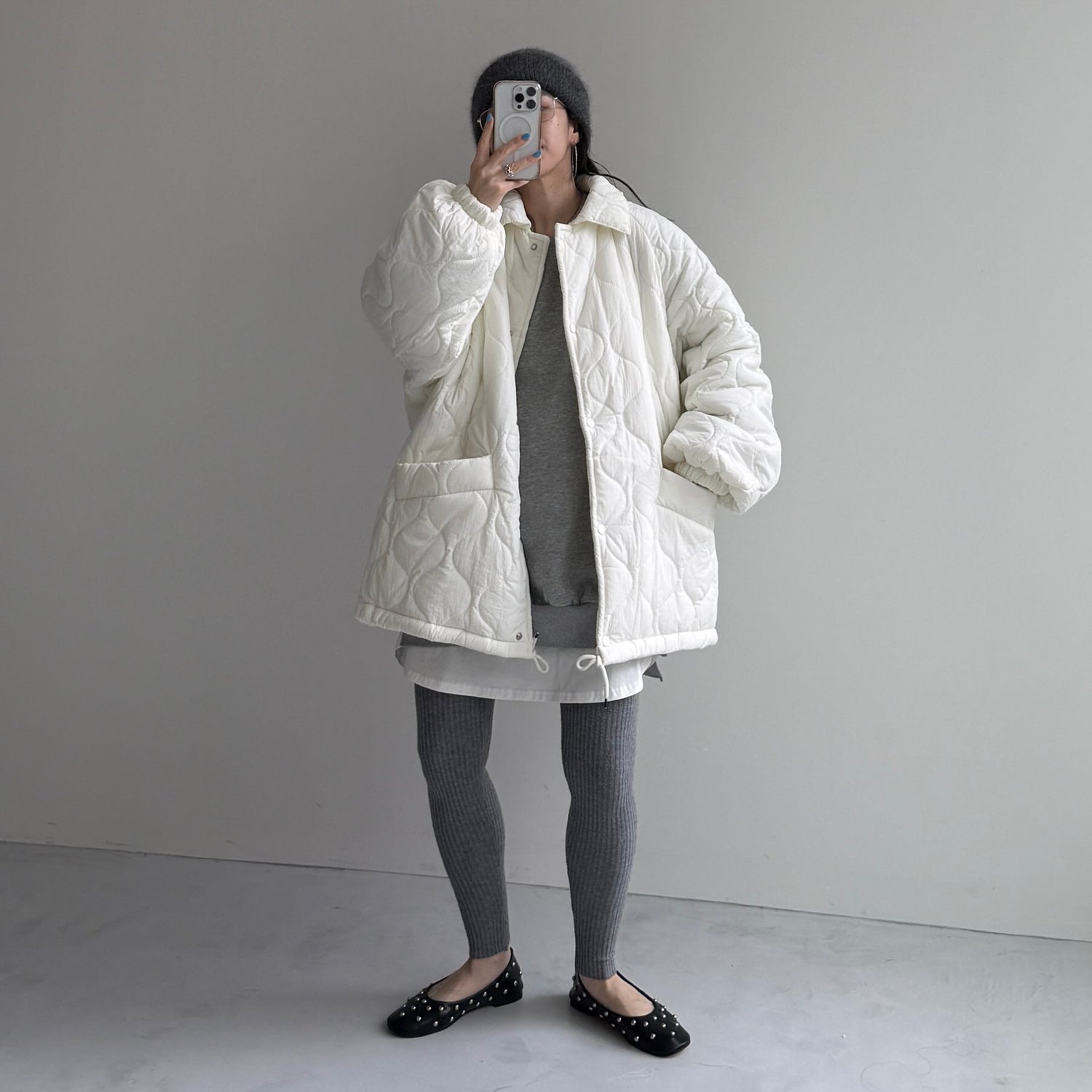 WATA AME quilting jacket / ivory