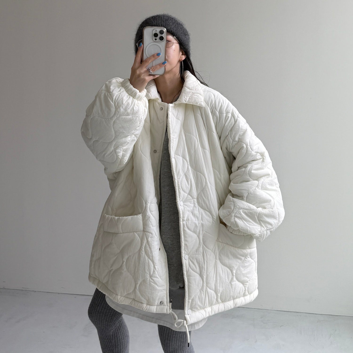 WATA AME quilting jacket / ivory