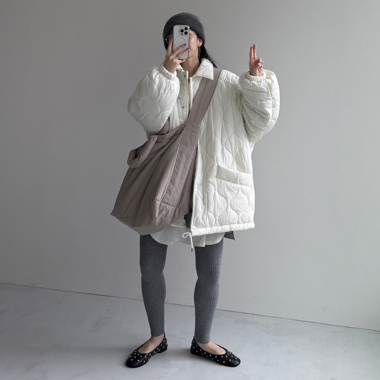 WATA AME quilting jacket / ivory