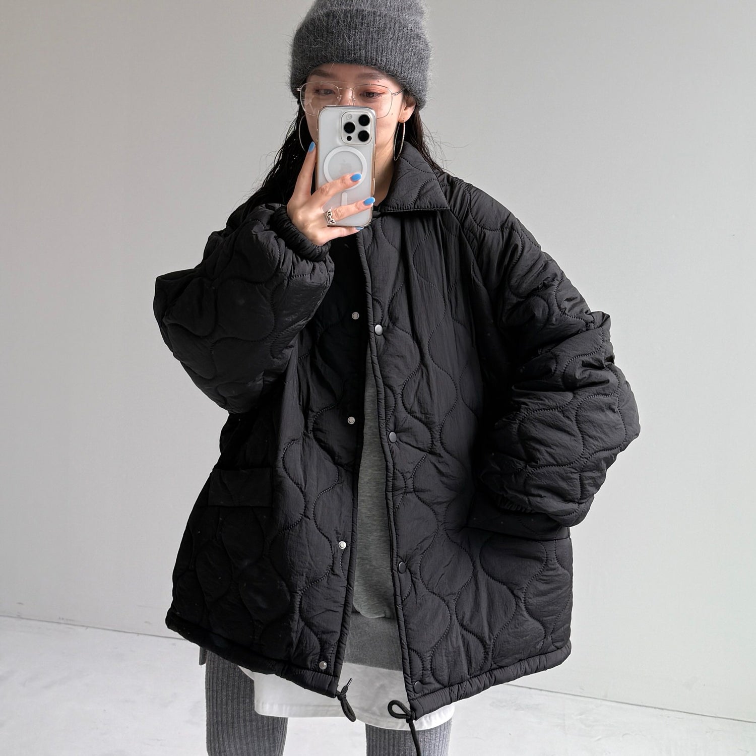 WATA AME quilting jacket / black