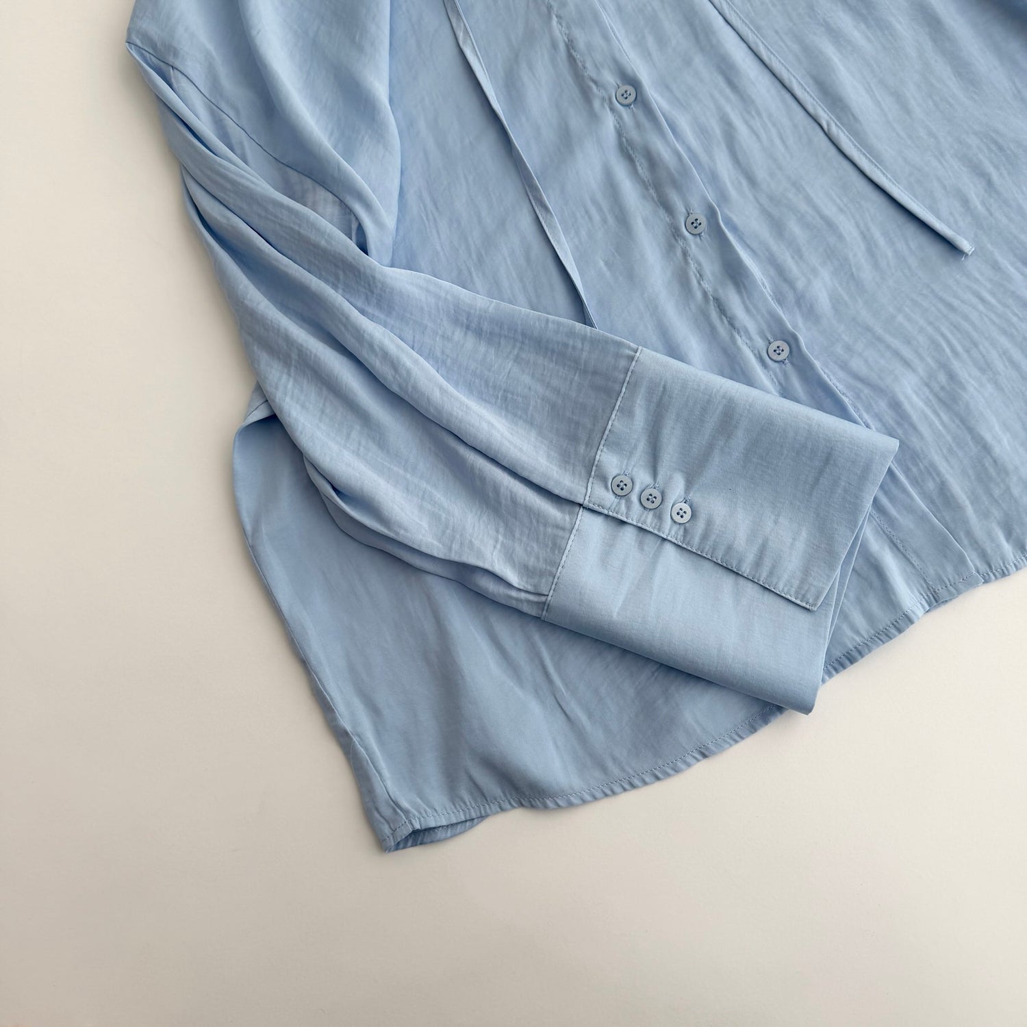 rayon hooded shirt / blue