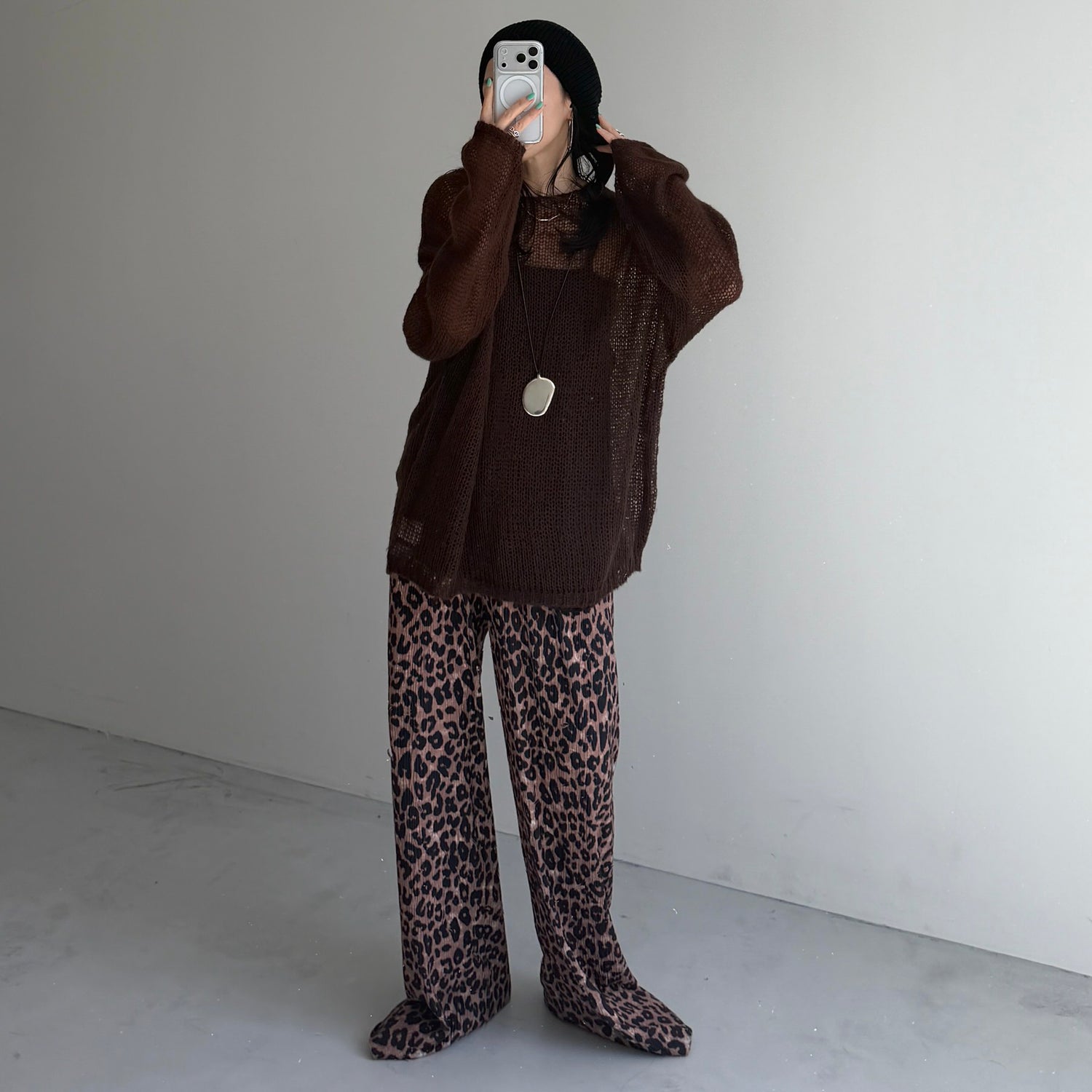 cinnamon mesh knit / brown