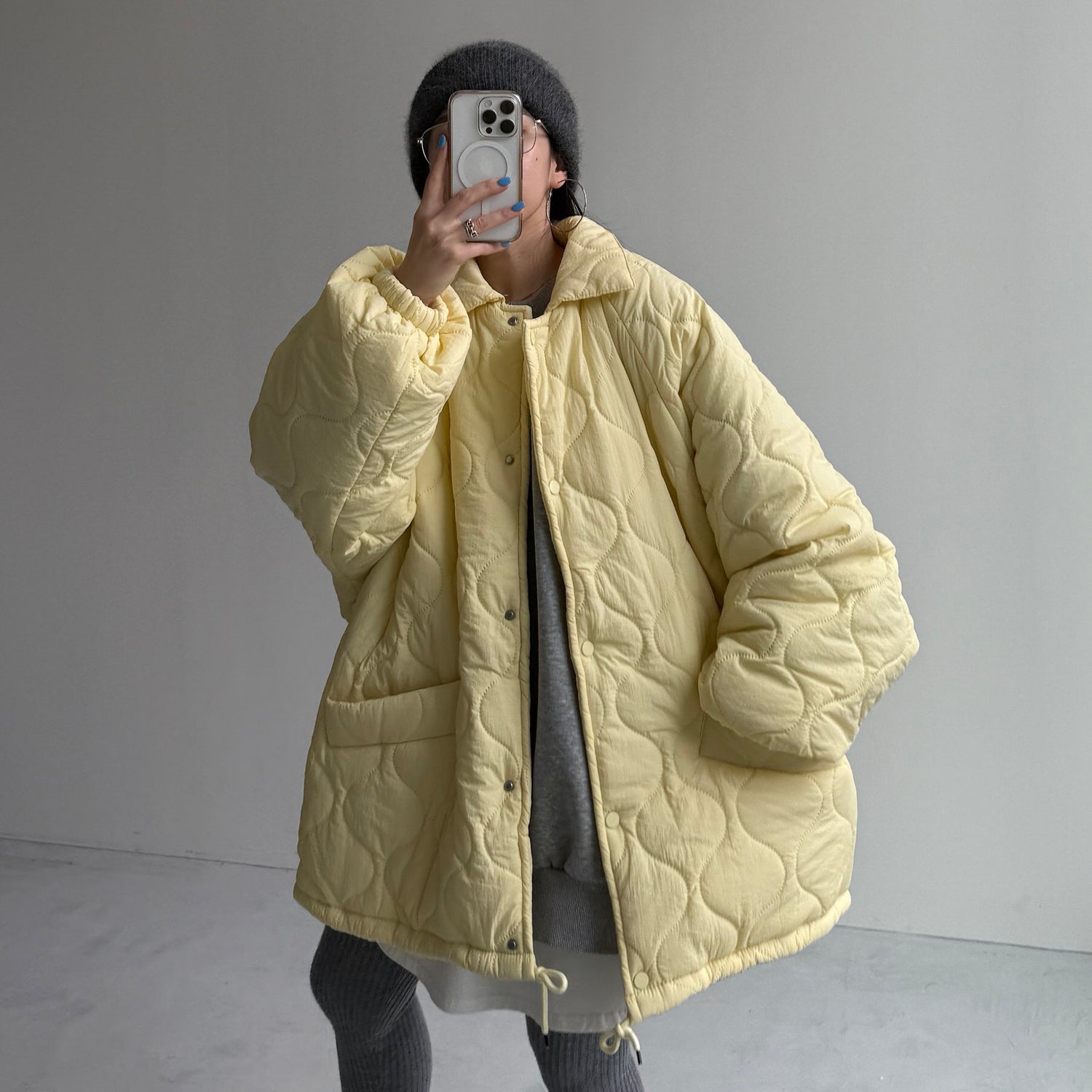 WATA AME quilting jacket / light yellow