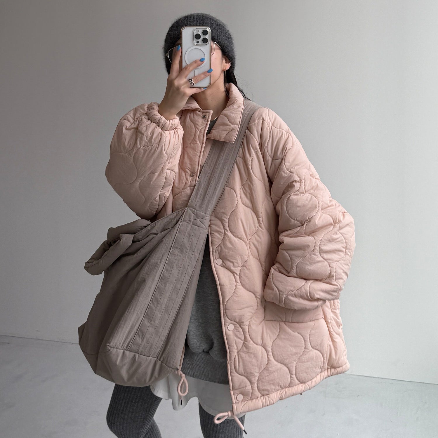 WATA AME quilting jacket / baby pink