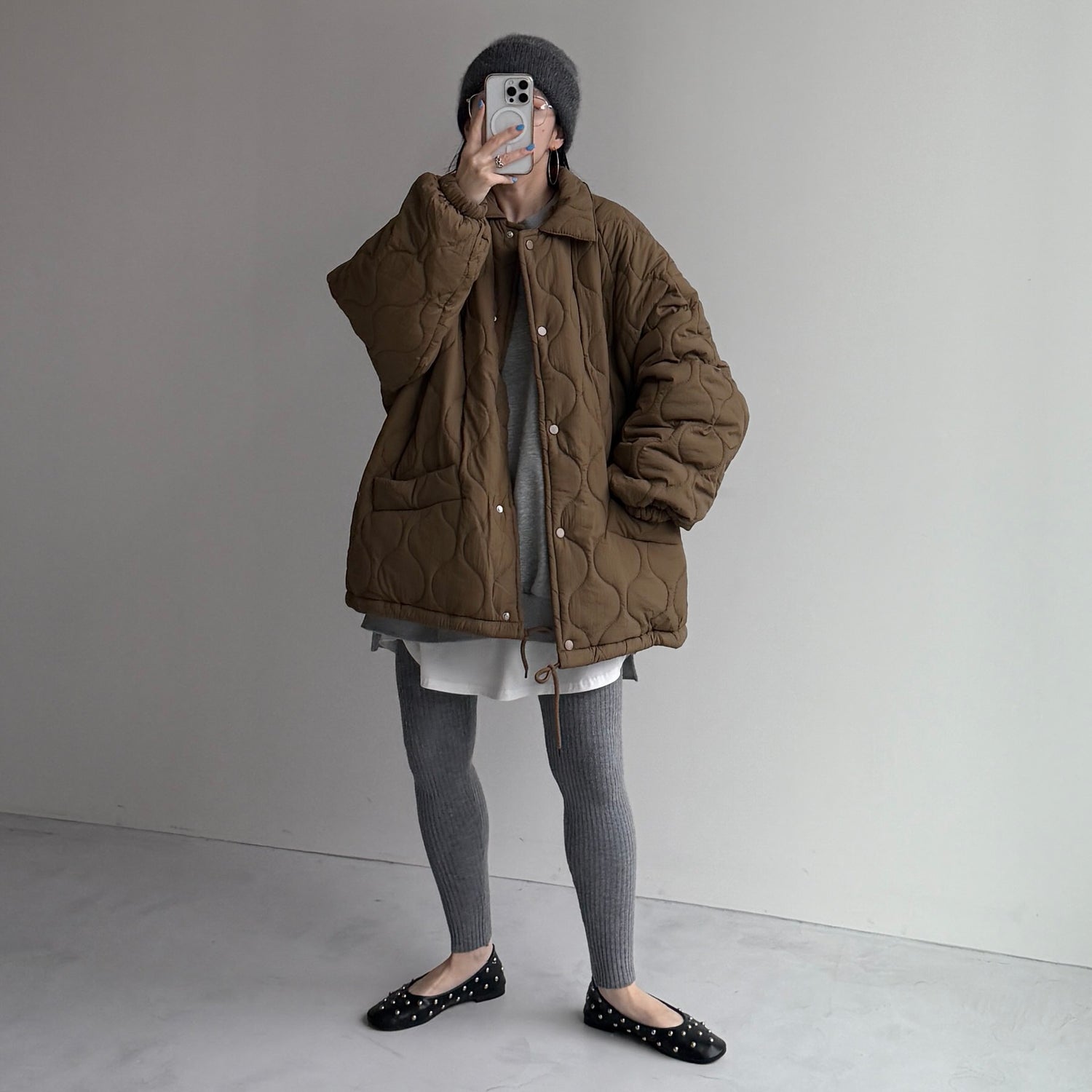 WATA AME quilting jacket / brown