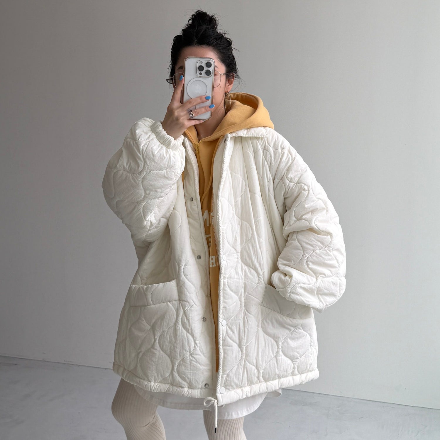 WATA AME quilting jacket / ivory