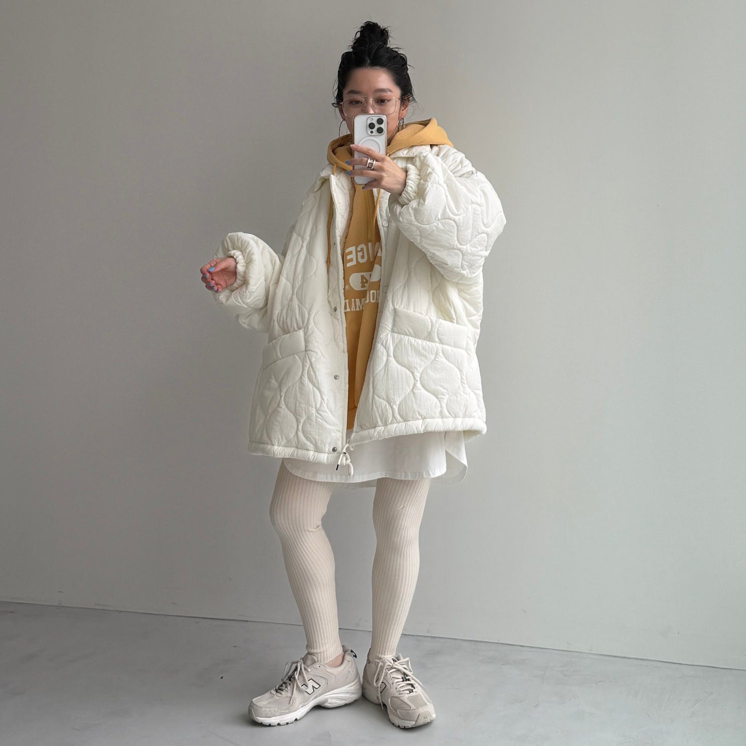 WATA AME quilting jacket / ivory