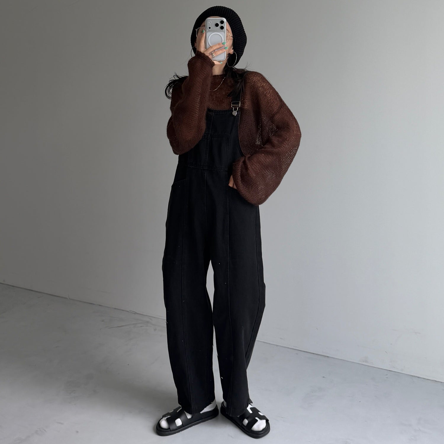 cinnamon mesh knit / brown