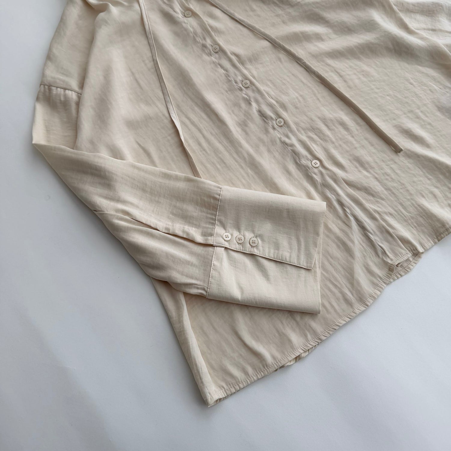 rayon hooded shirt / beige