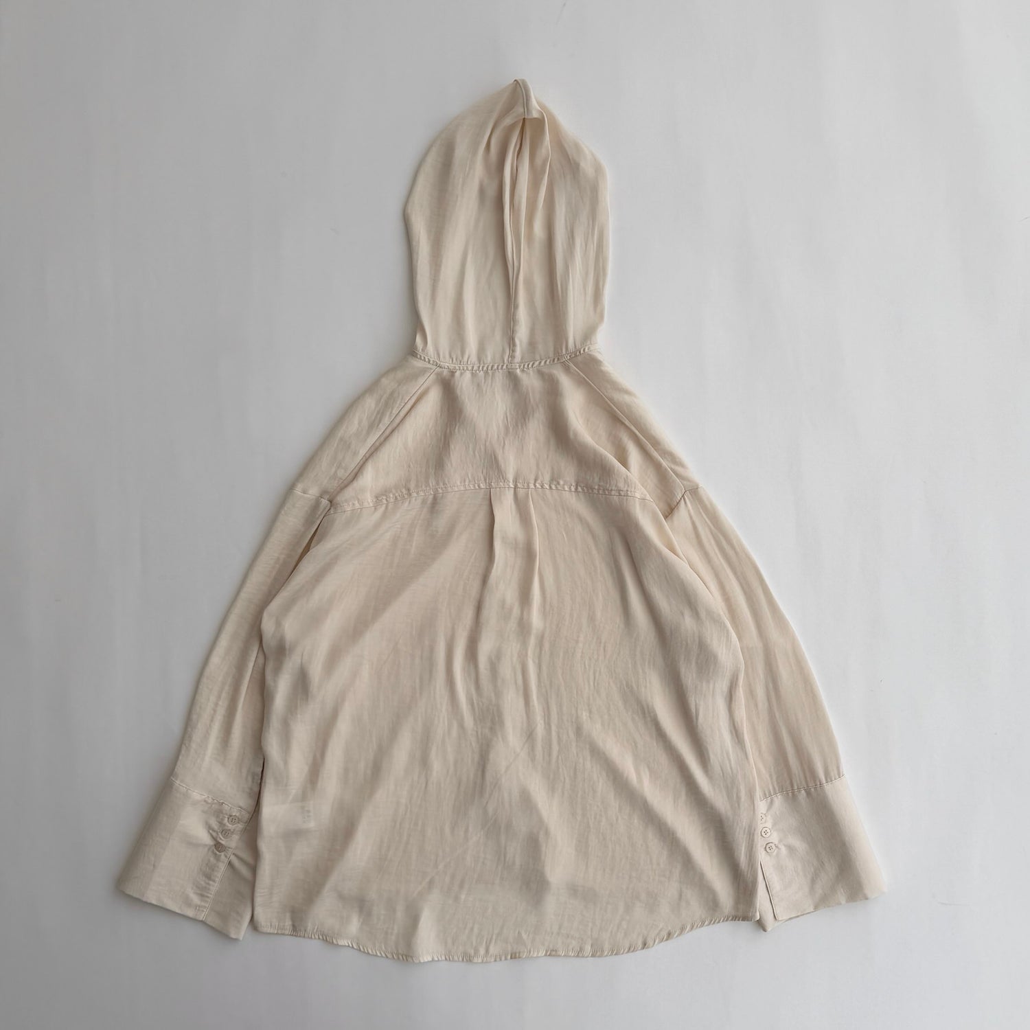 rayon hooded shirt / beige