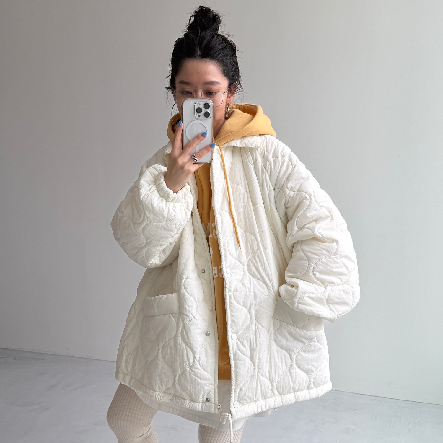 WATA AME quilting jacket / ivory