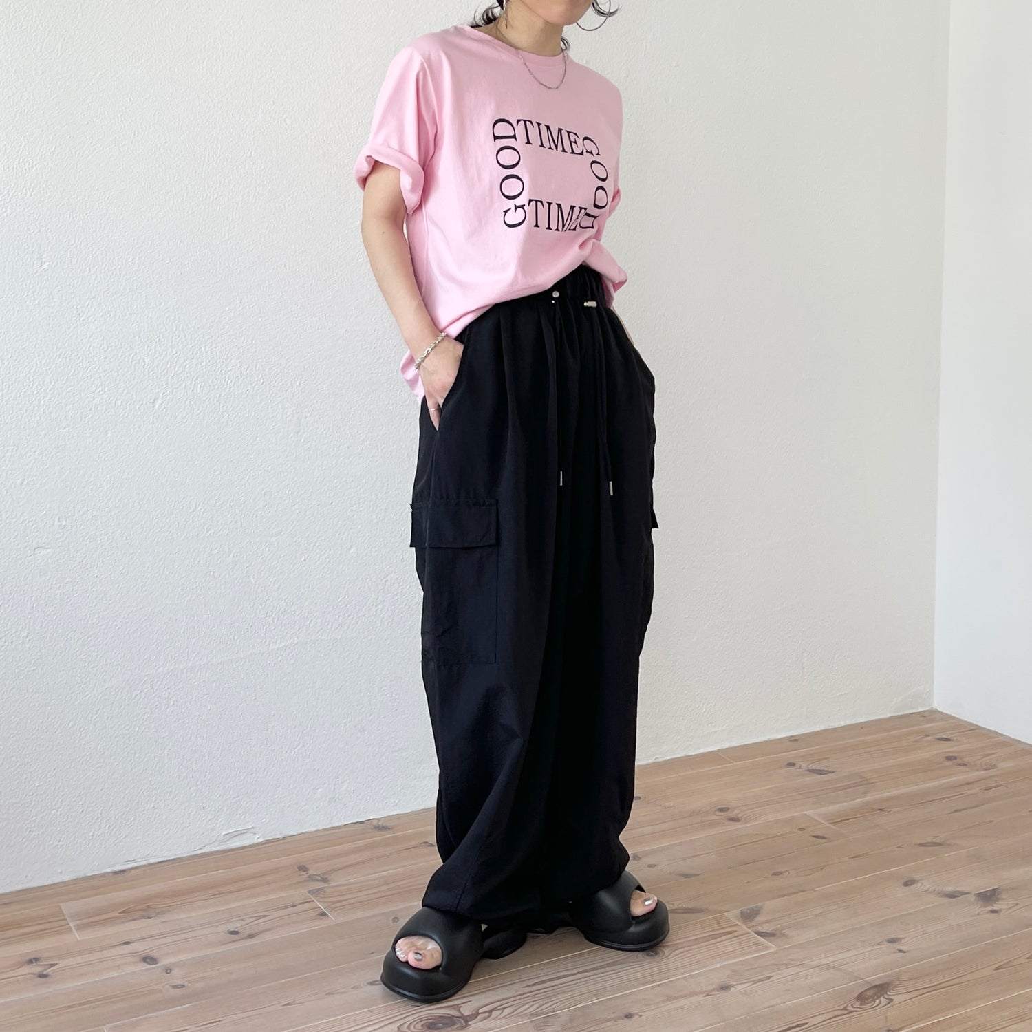 nylon cargo shaka pants / black | wee9s | ウィークス オフィシャル