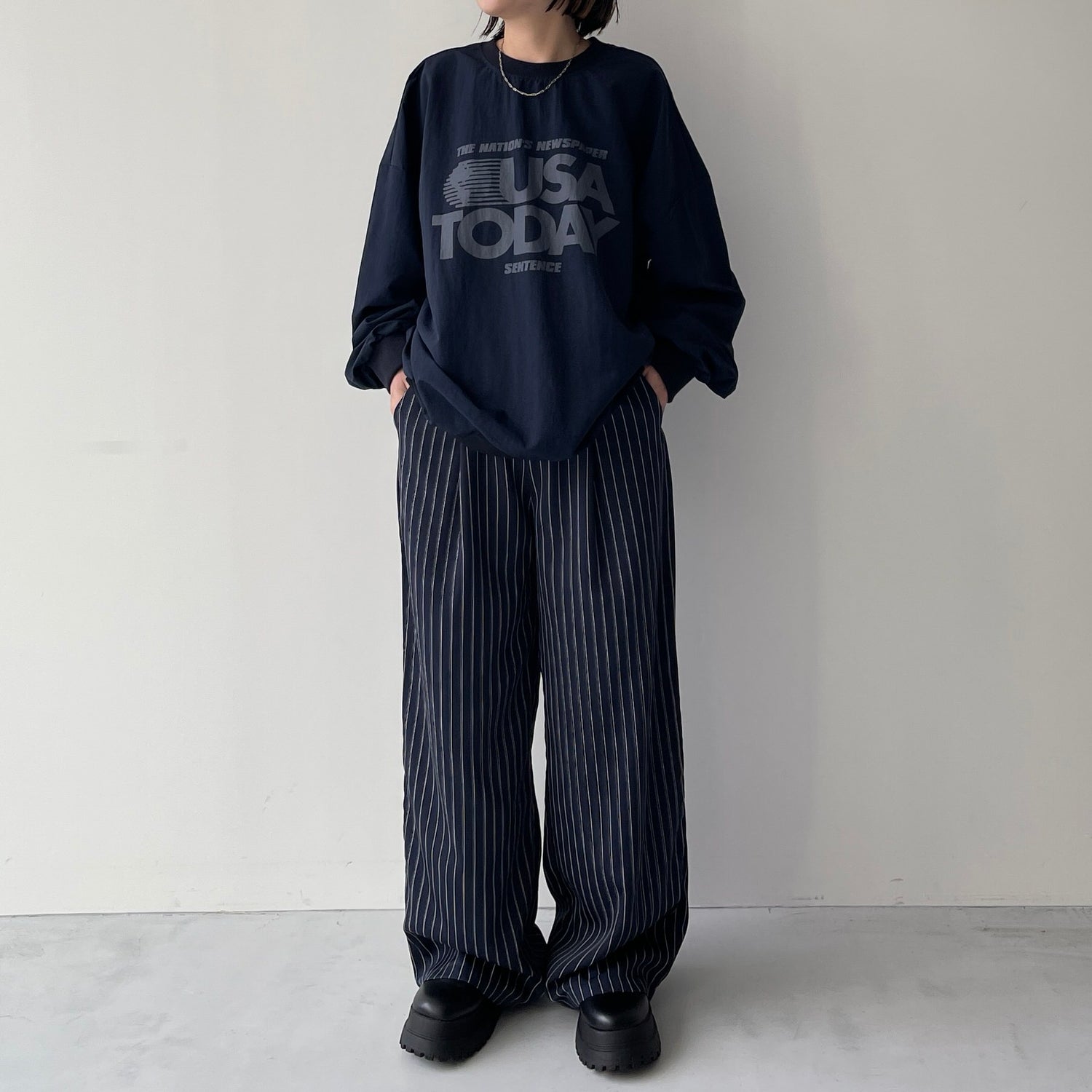 USA TODAY nylon tee / dark navy